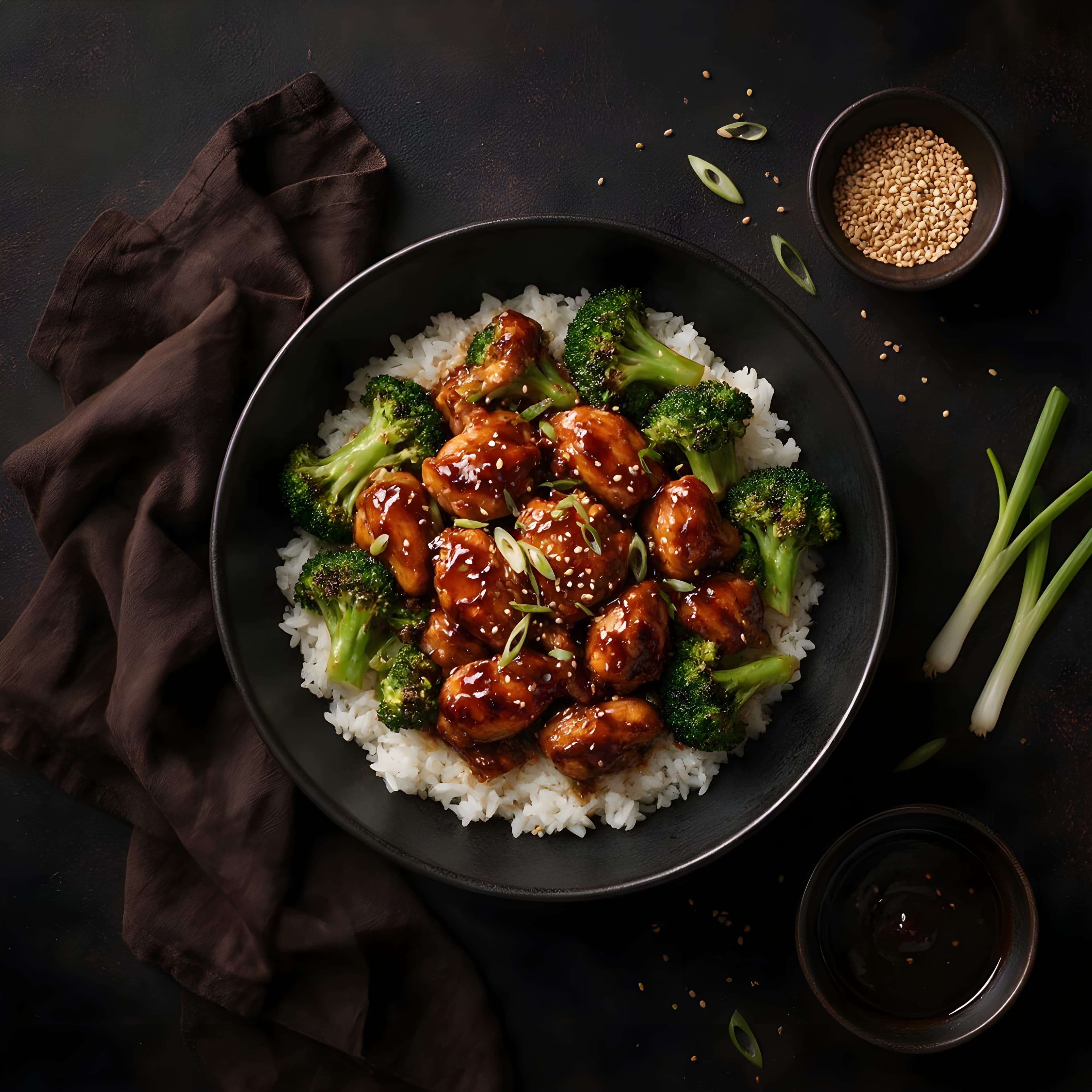 Sticky kylling teriyaki med jasminris & brokkoli