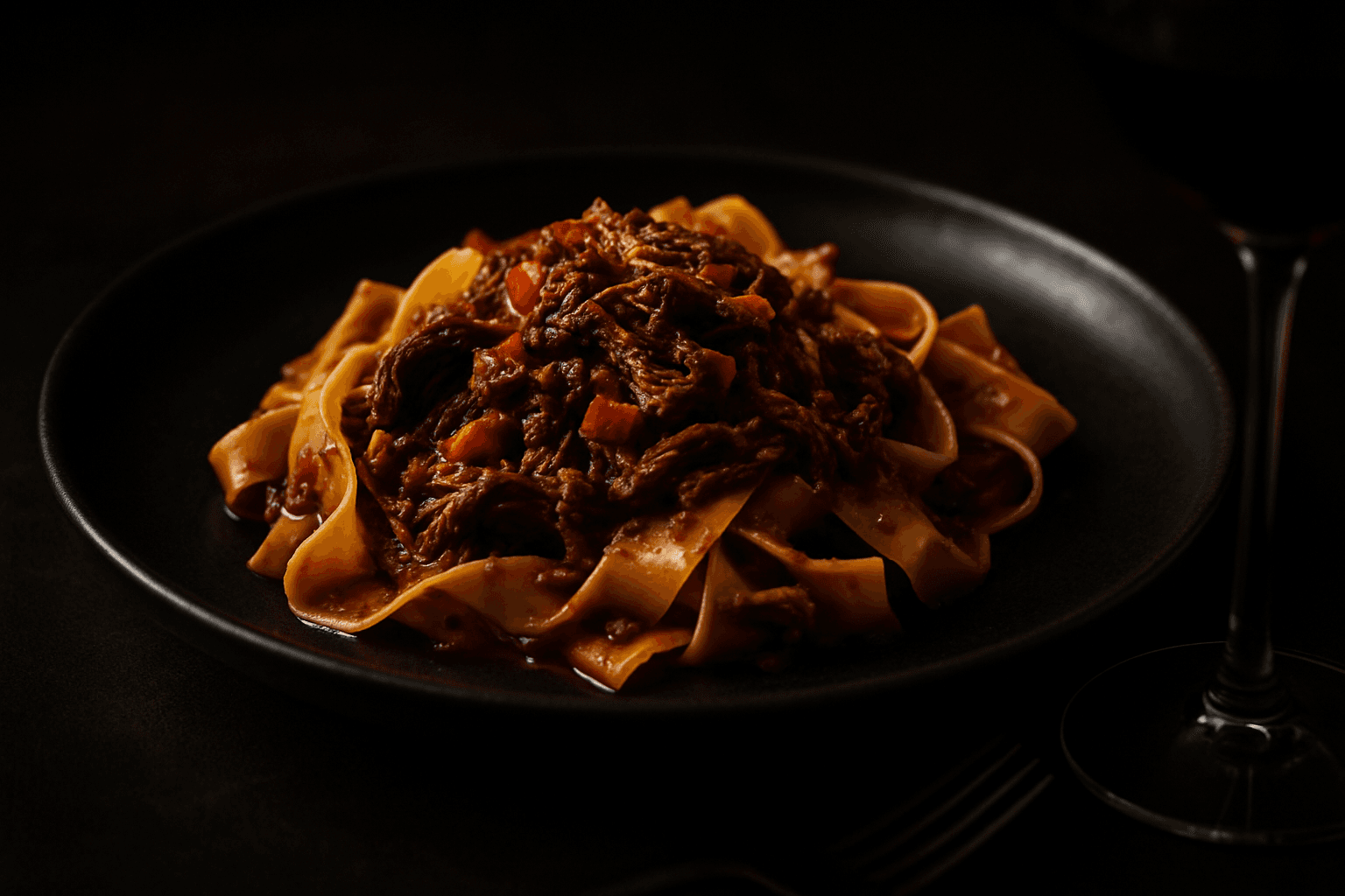 Langstekt shredded beef ragu pasta